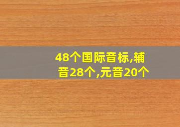 48个国际音标,辅音28个,元音20个