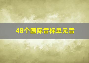 48个国际音标单元音