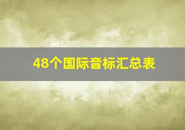 48个国际音标汇总表