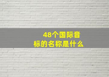 48个国际音标的名称是什么