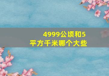 4999公顷和5平方千米哪个大些