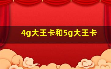 4g大王卡和5g大王卡