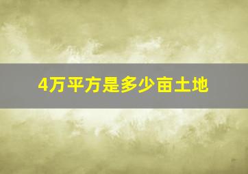 4万平方是多少亩土地