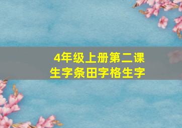 4年级上册第二课生字条田字格生字