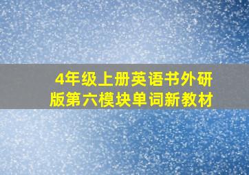 4年级上册英语书外研版第六模块单词新教材