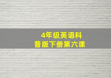 4年级英语科普版下册第六课