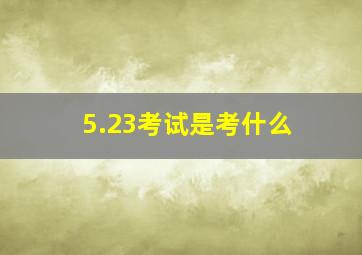 5.23考试是考什么