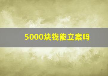 5000块钱能立案吗