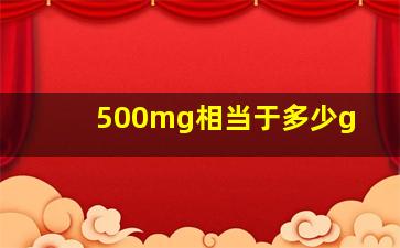 500mg相当于多少g