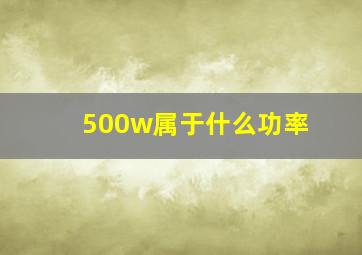 500w属于什么功率