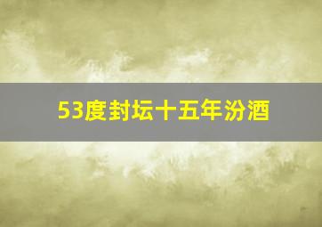 53度封坛十五年汾酒