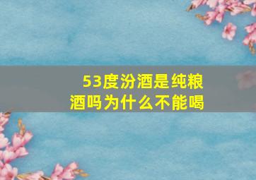 53度汾酒是纯粮酒吗为什么不能喝