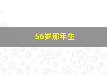 56岁那年生