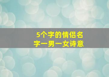 5个字的情侣名字一男一女诗意