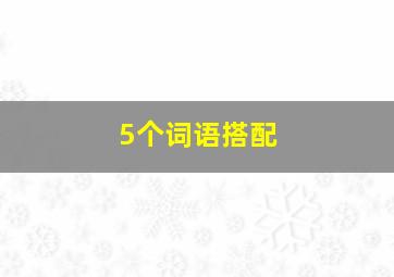 5个词语搭配