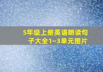 5年级上册英语朗读句子大全1~3单元图片