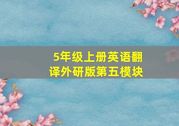 5年级上册英语翻译外研版第五模块