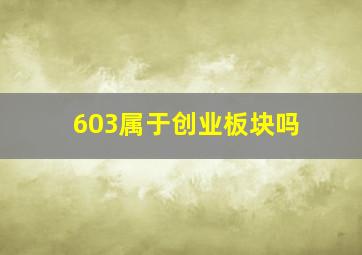 603属于创业板块吗