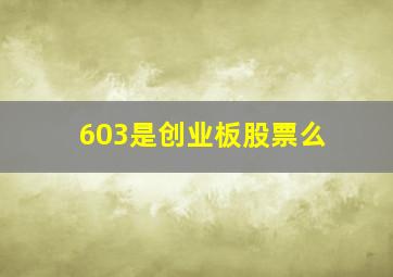 603是创业板股票么