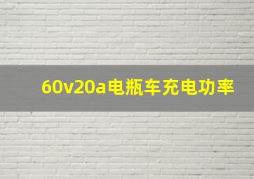 60v20a电瓶车充电功率