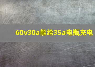 60v30a能给35a电瓶充电