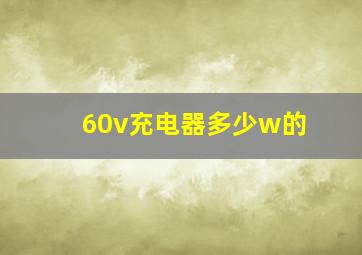 60v充电器多少w的