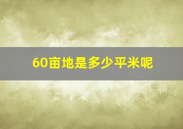 60亩地是多少平米呢