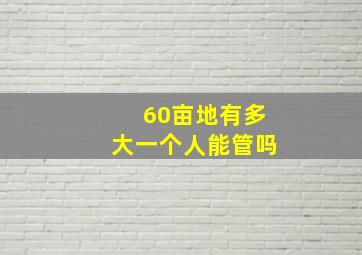 60亩地有多大一个人能管吗