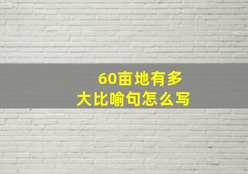 60亩地有多大比喻句怎么写