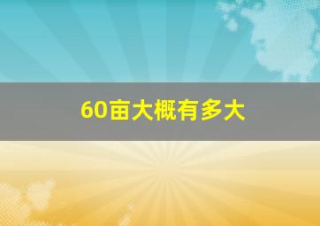 60亩大概有多大