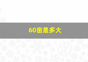 60亩是多大