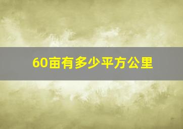 60亩有多少平方公里