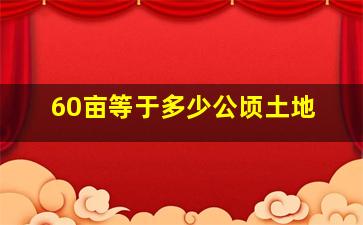 60亩等于多少公顷土地