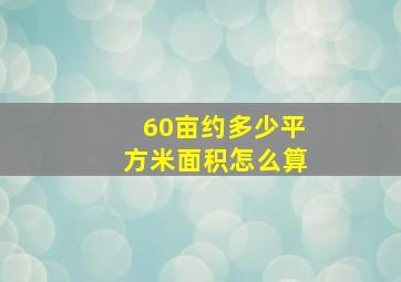 60亩约多少平方米面积怎么算