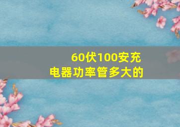 60伏100安充电器功率管多大的