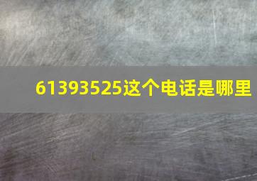 61393525这个电话是哪里