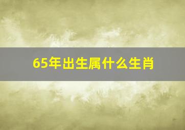 65年出生属什么生肖