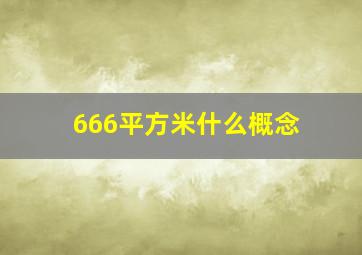 666平方米什么概念