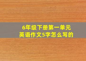 6年级下册第一单元英语作文5字怎么写的