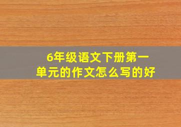 6年级语文下册第一单元的作文怎么写的好