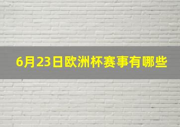 6月23日欧洲杯赛事有哪些