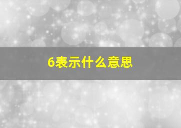 6表示什么意思