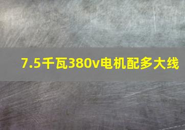 7.5千瓦380v电机配多大线