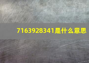 7163928341是什么意思