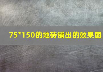 75*150的地砖铺出的效果图