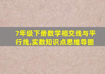 7年级下册数学相交线与平行线,实数知识点思维导图