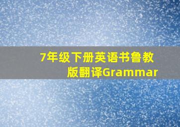 7年级下册英语书鲁教版翻译Grammar