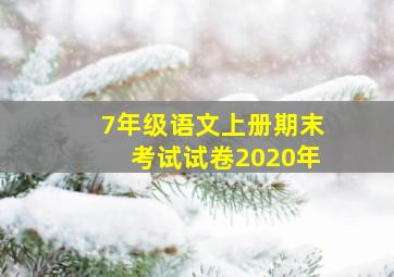 7年级语文上册期末考试试卷2020年