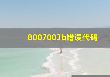 8007003b错误代码