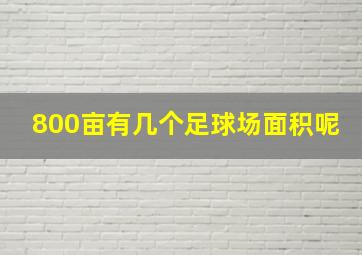 800亩有几个足球场面积呢